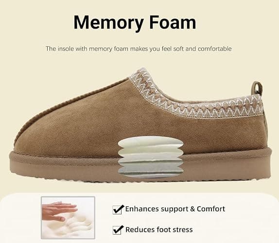 SMajong Women's Fuzzy Slippers Cozy Memory Foam House Shoes Winter Warm Loafer Slippers Indoor thumbnail 5