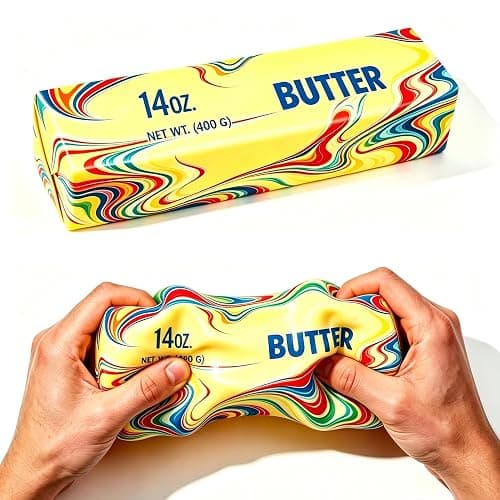 9.5in Big Butter Squishy, Giant Rainbow Butter Squishy, 14oz Jumbo Slow Rising Squeeze Toy, Stress Relief for Adults, Perfect for Office, Desk, Classroom, Home, Travel & Party Favors thumbnail 6