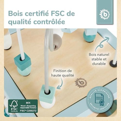 BIECO Cube D'activité Bois, Jeu 1 an Motricité Bébé, Table, pour activité thumbnail 5