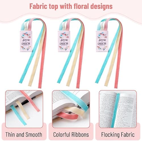 Mr. Pen- Bible Bookmark Ribbons, 3 Pack, Bible Ribbons Bookmarks, Ribbon Bookmark Ribbon Book Markers for Bibles, Christmas Gift thumbnail 4