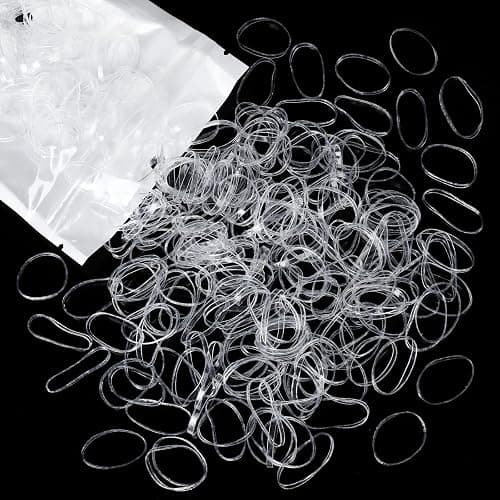 Teenitor Clear Hair Elastics, Clear Elastics Rubber Bands for Hair Ties, 300pcs - Image 1
