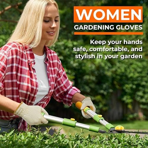 HANDLANDY Gardening Gloves for Women, Breathable Ladies Leather Garden Yard Gloves Best Gift for Gardeners thumbnail 6