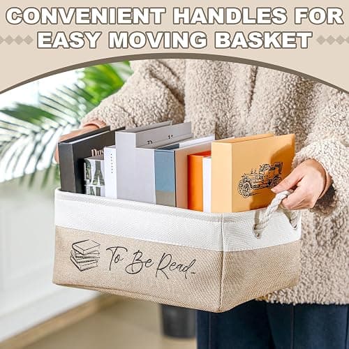 Marsui Book Lover Gifts TBR Book Storage Basket to Be Read List Storage Bin Bookish Accessories Bookworm Gift for Club Members Student Teacher Reading Accessories thumbnail 4