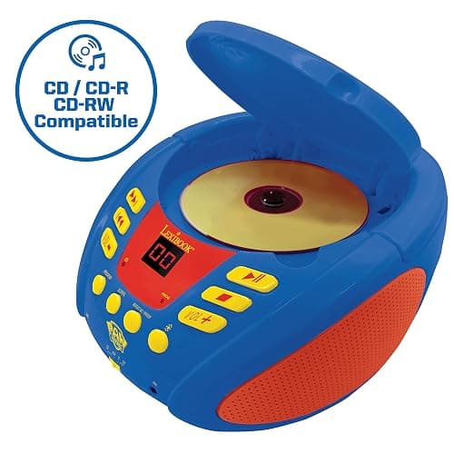 Lexibook - Paw Patrol - Bluetooth CD Player for Kids – Portable, Multicoloured Light Effects, Microphone Jack, Aux-in Jack, AC or Battery-Operated, Girls, Boys, Blue/Red, RCD109PA thumbnail 2