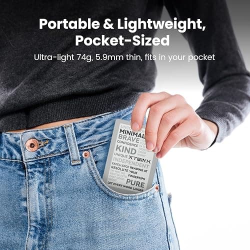XTEINK X4 E-Book Reader (Developer Edition), 4.3" Pocket E-Ink eReader, Physical Page-Turn Buttons, Ultra-Thin 0.23" & 2.72 oz, Magnetic-Ready Design, Distraction-Free Reading, 16GB, Mist Gray thumbnail 3