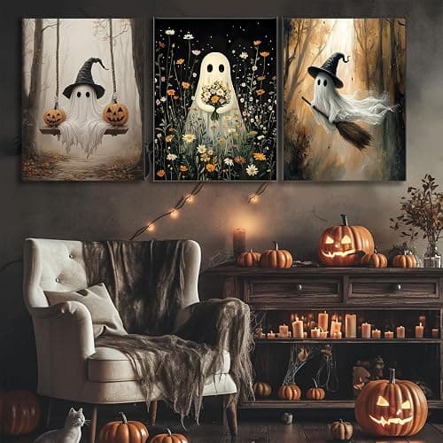6 Pack Halloween Diamond Painting Kits for Adults, Diamond Art Kits Ghost | Round 5D Halloween Gem Art Kit for Adult DIY Crafts Kit Gift Home Wall Decor Gifts (16x12 inch) thumbnail 3