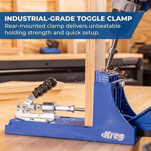 Kreg Pocket Hole Jig K4, Woodworking Tool, Durable & Convenient | Adjustable, Versatile Jig for Strong Joints in material from 1/2" to 1-1/2", Create Perfect, Rock-Solid Joints thumbnail 4