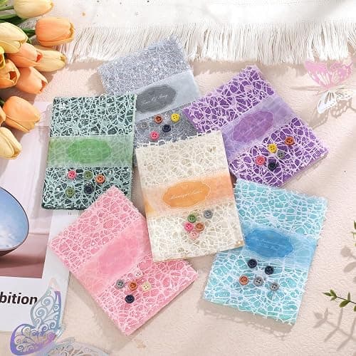 156 Sheets Textured Scrapbook Paper and Mesh Fabric Assorted Set, Sublaga 6 Pack Mixed Special Paper for Scrapbooking Planner Bullet Junk Journal Supplies 5.5x4 Inch thumbnail 2