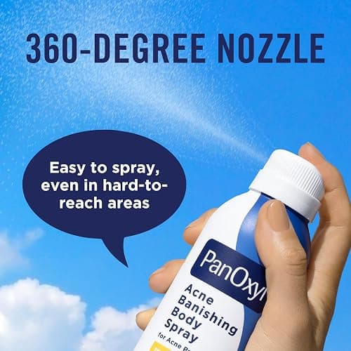 PanOxyl Acne Banishing Body Spray with 2% Salicylic Acid, Pimple Treatment Spray to Clear Stubborn Breakouts, 360-Degree Spray Nozzle, Skin-Brightening Niacinamide, Vitamin C, Witch Hazel, Aloe, 6 Oz thumbnail 6