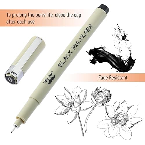 Mr. Pen - 0.45mm Micro Fine Point Pens, 8 Pack - Black Ink Pens for Drawing, Bible Journaling & Sketching thumbnail 7