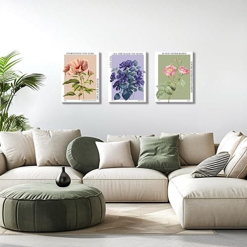 yulihaz Vintage Taylor Flower Wall Art Taylor Colorful Botanical Posters Prints Set of 3 Floral Canvas Wall Decor You're On Your Own Kid Pictures for Bedroom Living Room Framed 12x16 inch - canvas 12x16 inch - Flower thumbnail 7