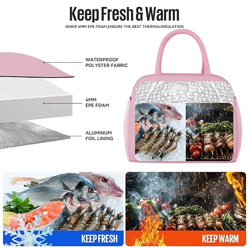 douyadady Lunch Bag&Box Women/Men Insulated&Reusable | Spacious Lightweight Waterproof Sturdy Durable Great Value For Office Work School Picnic Travel thumbnail 6
