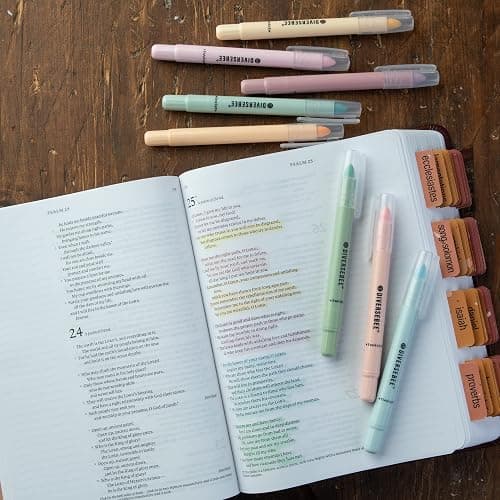 DIVERSEBEE Bible Highlighters and Pens No Bleed, 8 Pack Assorted Colors Gel Highlighters Set, Cute Bible Markers Study Journaling School Supplies and Accessories (Pastel) - Pastel thumbnail 4