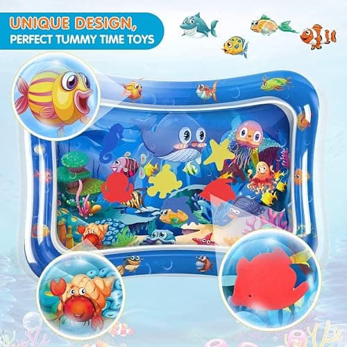 Infinno Inflatable Tummy Time Water Mat, Baby Sensory Toys 3-24 Months | Leakproof play surface, builds neck and core strength, fills and drains fast, portable design, easy travel thumbnail 4