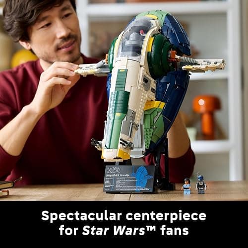 LEGO Star Wars Jango Fett’s Firespray-Class Starship Building Set for Adults - Attack of The Clones Collectible Model Kit and Room Decor - DIY Gift Idea for Men, Women, & Any Fans, Ages 18+ - 75409 thumbnail 2