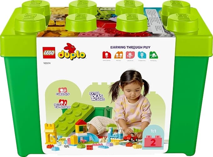 LEGO DUPLO Deluxe Steinebox - Montessori Spielzeug ab 1 Jahr - Lernspielzeug für Kleinkinder mit Auto, Zahlensteinen und Tierfiguren und Aufbewahrungsbox - Geschenk für Mädchen und Jungen 10914 thumbnail 11