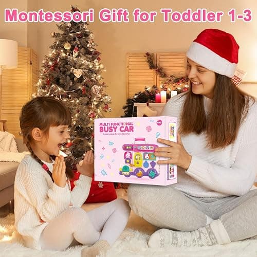 Montessori Busy Board for 1-2 Year Old Girl Gift,Musical Toys for Toddlers 1-3 Year,Educational Fine Motor Baby Toys for 12 18 Months,Perfect for Preschool or Travel,Birthday Gift for 1+Year Old Girl thumbnail 2