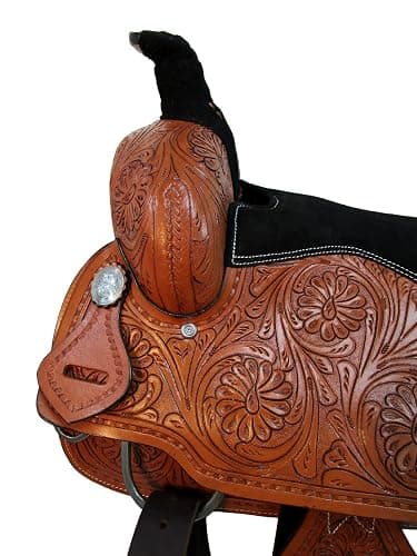 Western Trail Saddle Horse Pleasure Comfortable Ride Tooled Leather Rodeo Cowboy Saddles 15 16 17 18 FQHB thumbnail 5