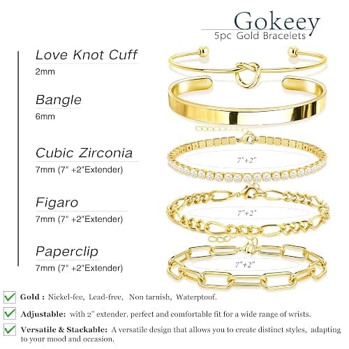 Gold/Silver Braclets, Amazon thumbnail 4