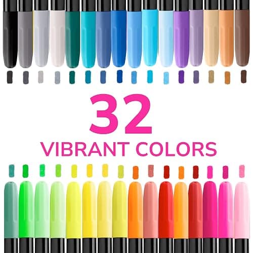 Zenacolor 32 Fabric Markers Pens - Non Toxic, Indelible and Permanent Fabric Paint Pens - Fine Point Tip Textile Marker Pen thumbnail 2