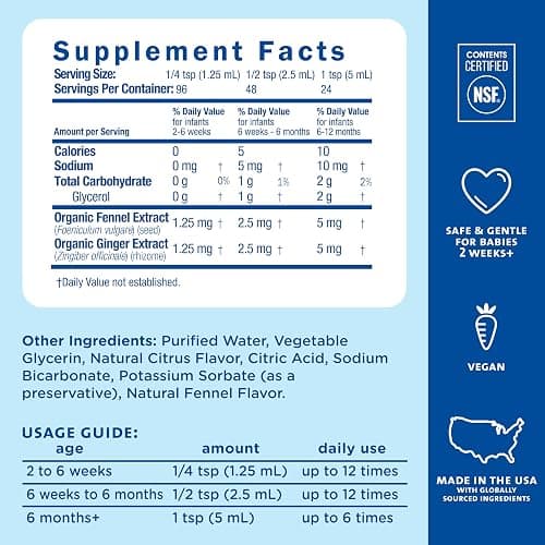 Mommy's Bliss Gripe Water Original, Infant Gas & Colic Relief, Gentle & Safe, 2 Weeks+, 4 Fl Oz (Pack of 1) thumbnail 5