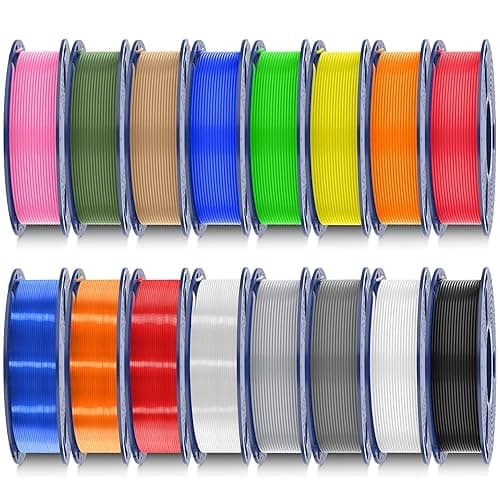 SUNLU 250g PLA Filament 16-Color Set, Neatly Wound 3D Printer Filament | Dimensional Accuracy +/- 0.02mm, Multicolor 250G Spool 16-Packs (12 Regular Color + 4 Transparent Color) - Image 1