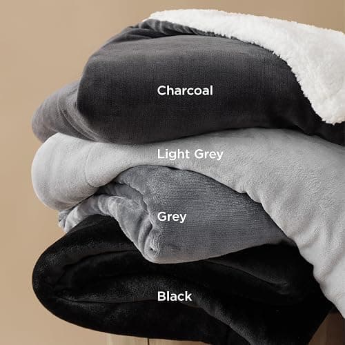 Bedsure GentleSoft Sherpa Fleece Throw Blanket for Couch - Thick and Warm Christmas Blanket for Winter, Soft Fuzzy Plush Throw Gift for Women, Grey, 50x60 Inches thumbnail 7