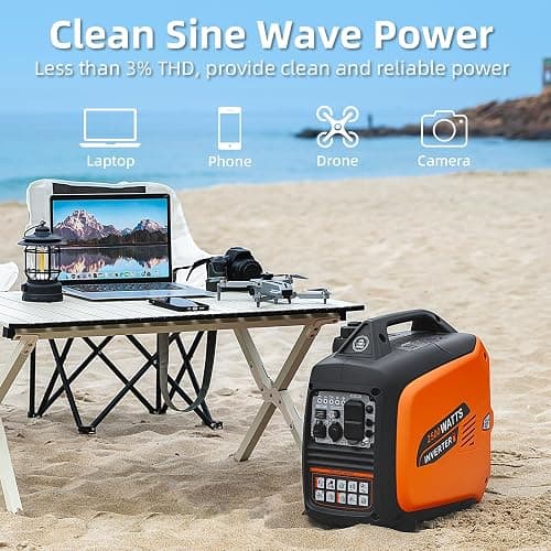 Oxseryn Portable Inverter Generator 2500W Gas Powered, Long Runtime Gas Generators for Home Use, Camping, Super Quiet Emergency Home Backup, with CO Sensor, EPA Compliant thumbnail 4