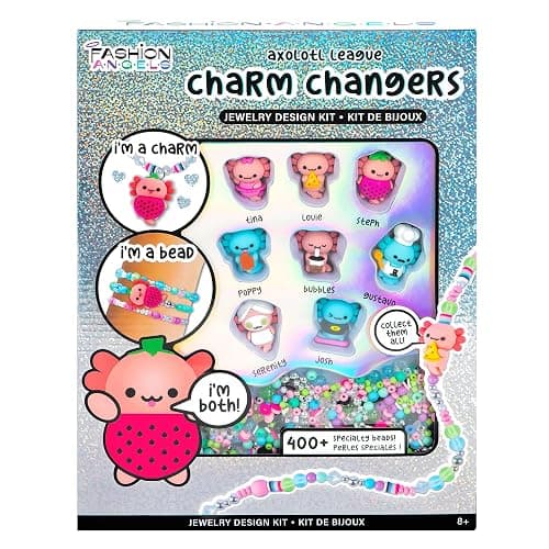 Fashion Angels Charm Changers Axolotl League Jewelry Design Kit, Includes Adorable Axolotl Charms & Over 700 Beads, Custom Jewelry Craft Activity for Kids thumbnail 7