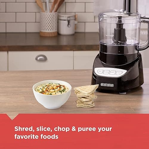 BLACK+DECKER Food Processor and Vegetable Chopper, Stainless Steel Blade, 8-Cup Capacity, 450W Power with Attachments to Grate, Shred, Slice, Mince, Grind, and Puree thumbnail 9