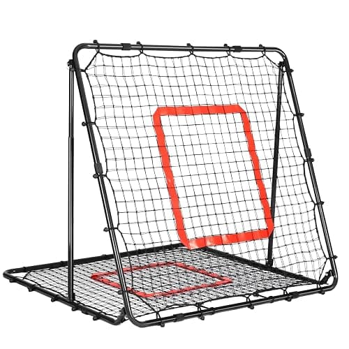 Rete Rimbalzo Calcio Doppio Lato Pieghevole, Rete da Rimbalzo per Pallavolo Angolo Regolabile, con Target per Allenamento Abilità, Facile da Montare, per Calcio, Baseball e Pallavolo - Image 1