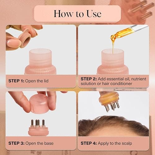 Kitsch Scalp & Hair Oil Applicator – Stainless Steel Bristles Scalp Oil Applicator for Even Distribution, Mess-Free Oiling & Head Massager Scalp – Precision Hair Care Tool for Roots & All Hair Types thumbnail 6