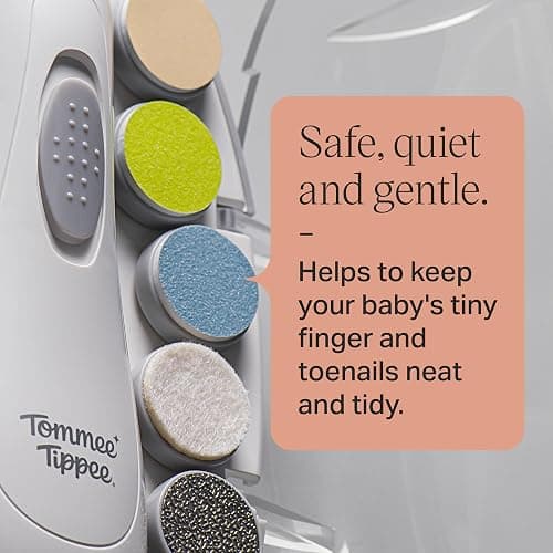 Tommee Tippee Electric Baby Nail File, with Six Filing Heads for Baby and Adult Use, Infant Nail Clipper with LED Light and Adjustable Speed and Direction Settings thumbnail 5