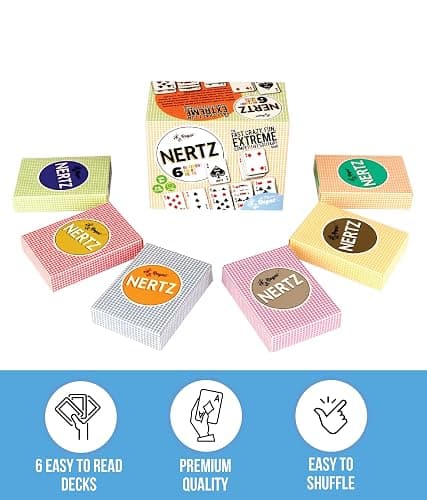 Regal Games Nertz Card Game for Kids & Adults - Decks of Cards 6 Pack - 6 Color Wide-Size Decks & Fun Playing Cards - Deck of Playing Cards for Poker, Solitaire, Blackjack & More thumbnail 3