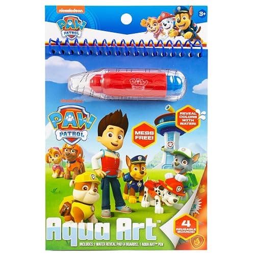 Horizon Group USA Aqua Art, Paw Patrol | Reusable Water Reveal Activity with Activity Pages and Water Pen, Mess Free Coloring for Travel and Road Trips - Image 1