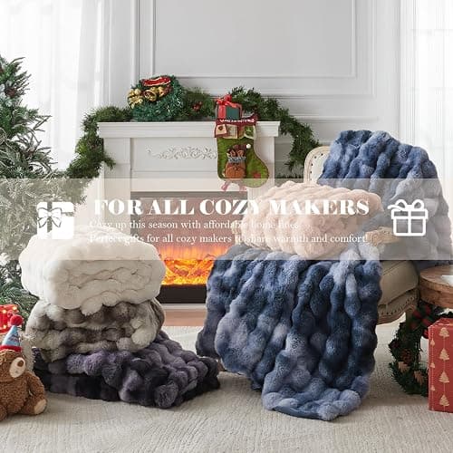 Faux Fur Throw Blanket for Couch, 1000 GSM Cozy Fuzzy Fluffy Soft Plush Thick Bubble Sherpa Blanket for Sofa Bedroom Living Room, Mothers Day Birthday Gifts for Women Home Decor thumbnail 7