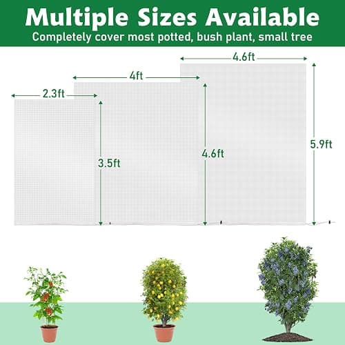 Evoio Bird Netting for Garden Blueberry Bushes Fruit Tree Netting Cover Plant Protection Mesh Bags with Drawstring, 4 Pack 2.3 x 3.5 ft Shrubs Bush Tomato Strawberry Berry Barrier Protectors Net thumbnail 2