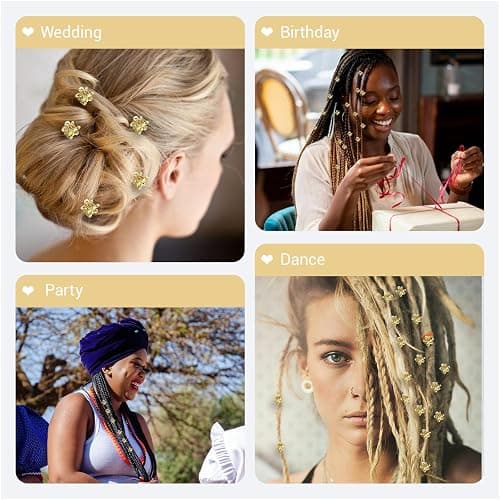 Tyqour 20pcs Small Flower Hair Clips for Girls, Gold Mini Floral Claw Clips Perfect for Fancy Hairstyles thumbnail 4
