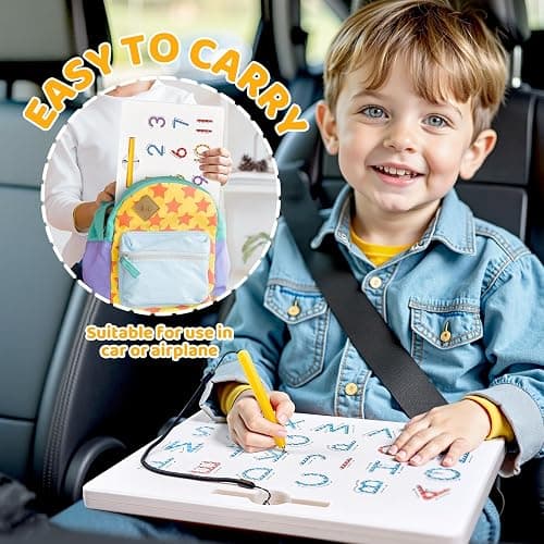 GAMENOTE Double Sided Magnetic Letter & Number Board Set - Alphabet & Numbers Tracing Board for Toddlers, ABC Uppercase & Lowercase Practicing, Math Learning, Educational Toys for Kids thumbnail 5