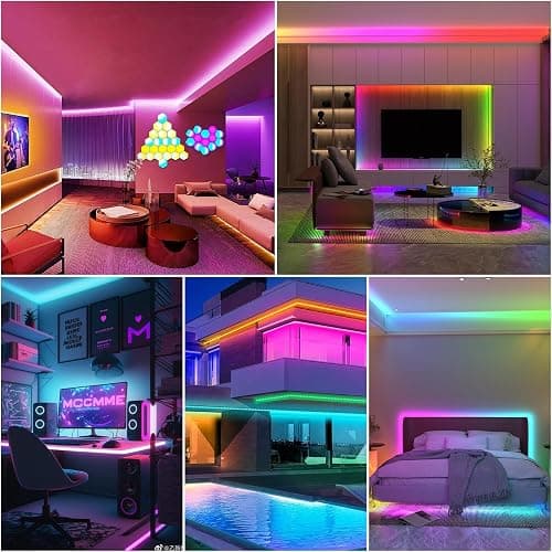 SINWE Led Strip Light 20M, Music Sync Led Lights with 44 Keys Remote and App Control,Color Changing RGB Lights for Bedroom Home Kitchen Party Christmas Decoration 65.6FT thumbnail 6