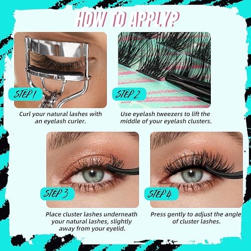 AMZGIRL LASH Midnight DIY Lash Extension Kit, 144 pcs Eyelash Clusters Kit Lash Bond and Seal, Lash Glue Remover and Applicator for Individual False Eyelashes Kit Lash Extensions(D-Mix 8-16mm Kit) thumbnail 6