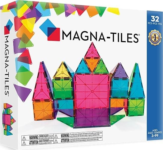 MAGNA-TILES Classic 32-Piece Magnetic Construction Set, The Original Magnetic Building Brand - Image 1