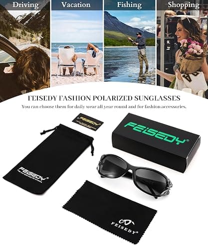 FEISEDY Trendy Polarized Y2K Sunglasses Wrap Around Butterfly Design Fashion Sunnies UV400 Protection B0078 thumbnail 7