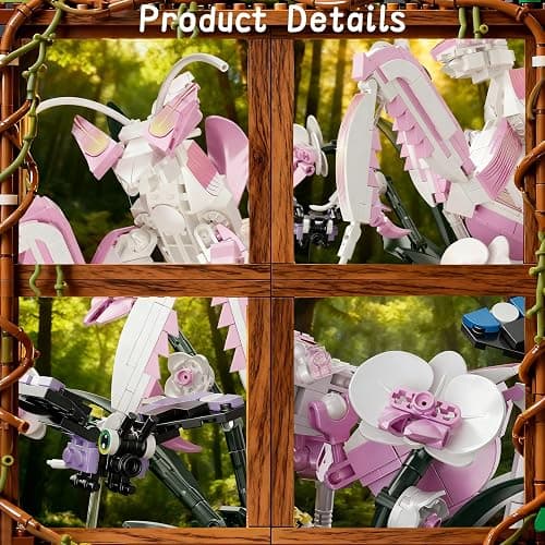 Orchid Praying Mantis Flowers Bonsai Building Set, Compatible with Lego Insects Nature Inspired STEM Kit for Adults, Stunning Desk Decor for Home/Office, for Boys Girls Aged 8-16+ 1077PCS thumbnail 5
