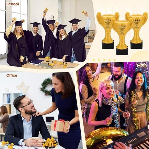 Gemscream 12 Pcs Relief Stress Appreciation Gift for Team, Employee Squeeze Trophy Inspirational Mini Trophy Stress Ball Bulk Recognition Award for Coworker Staff Team Office Business thumbnail 6