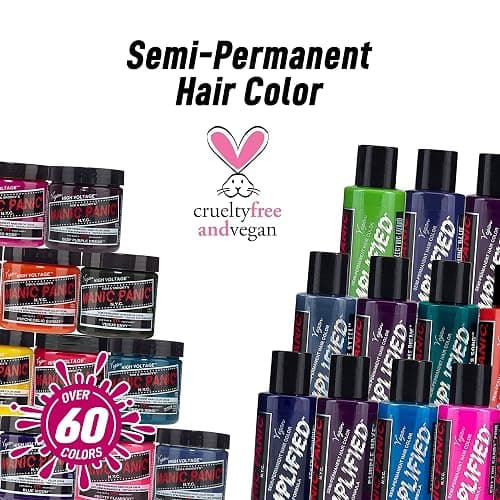 Manic Panic Semi Permanent Pink Warrior Hair Dye, 4 oz | Medium Pink, Cool Undertones, Berry Tones on Dark Hair, Vegan, Ammonia-Free & Cruelty-Free, Lasts 4-6 Weeks, Developer-Free thumbnail 9