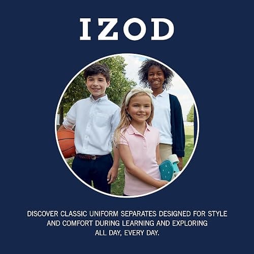 Izod Boys' School Uniform Performance Short Sleeve Solid Polo thumbnail 4