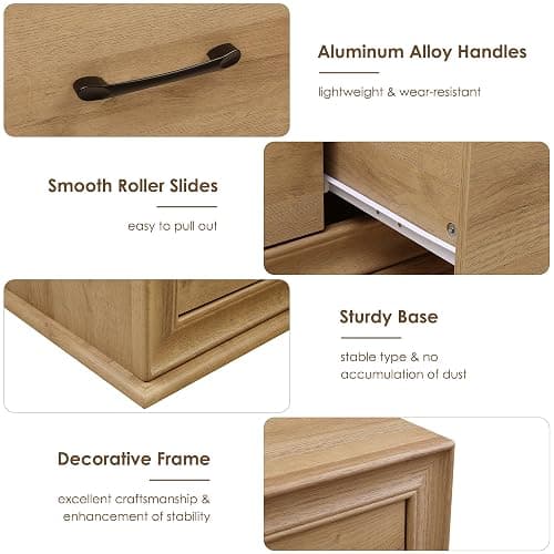 HIFIT Farmhouse 6 Drawer Dressers, 47.2" Wide Chest of 6 Drawers, Oak Double Dressers, Storage Organizer Cabinet for Living Room thumbnail 7
