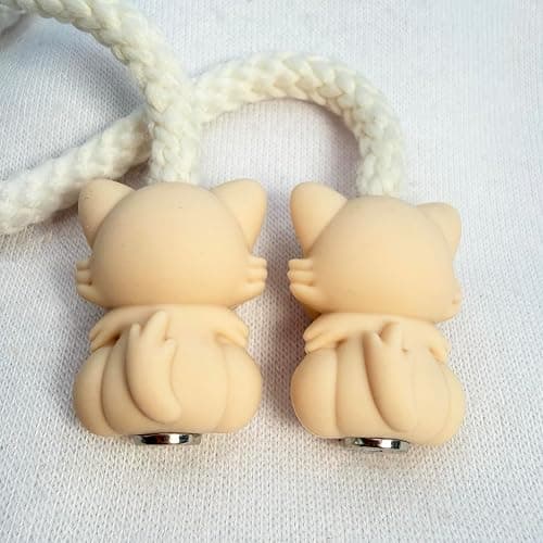 HOODIE CHARMS® Happy Cat Hoodie Charms – for Hoodie Drawstrings, Joggers & Shoelaces – Soft, Washable & Noise-Free – Includes 2 Charms, 2 Metal Claws thumbnail 4