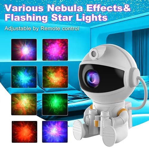 Astronaut Galaxy Night Light Projector for Bedroom - Star Lights Ceiling Projector with Remote Control & Timer, Upgrade LED Starry Lamp for Kids Boys Girls Room Decor, Unique Christmas Birthday Gifts thumbnail 2